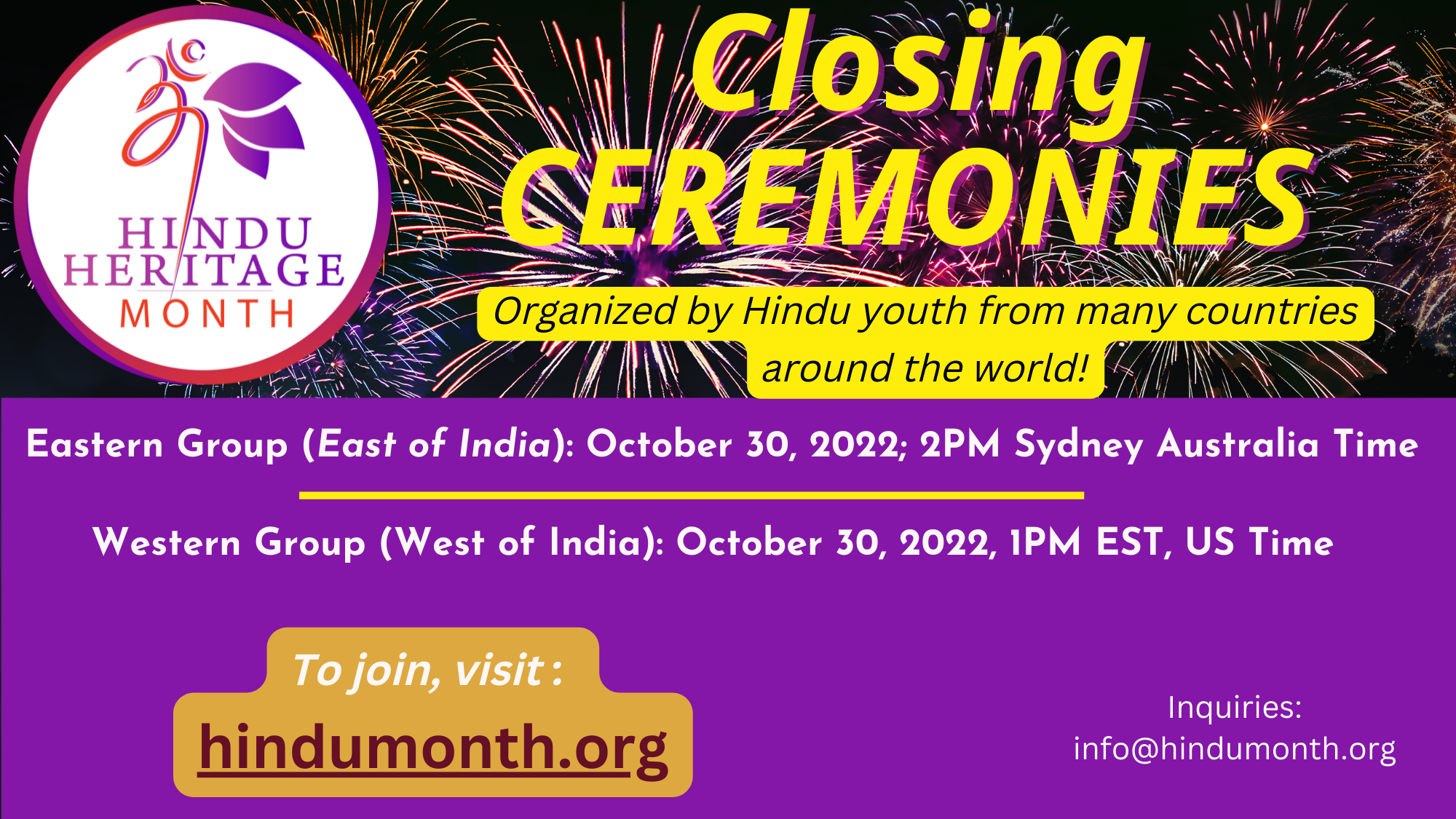 HHM Closing Ceremonies Western Group Countries West Of India 